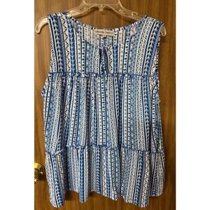 Ladies Plus Absolutely Famous Blue Sleeveless Top - 1X